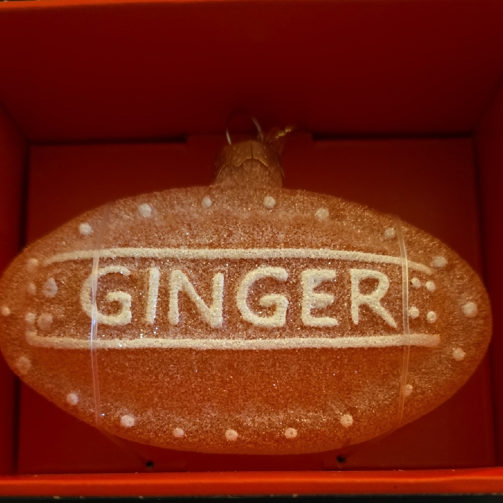 T John Derian Ginger Candy Ornament Glittery